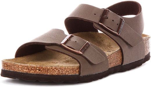 Birkenstock New York Schoenen | Mocha Birko-Flor voor Kinderen - Smalle Pasvorm