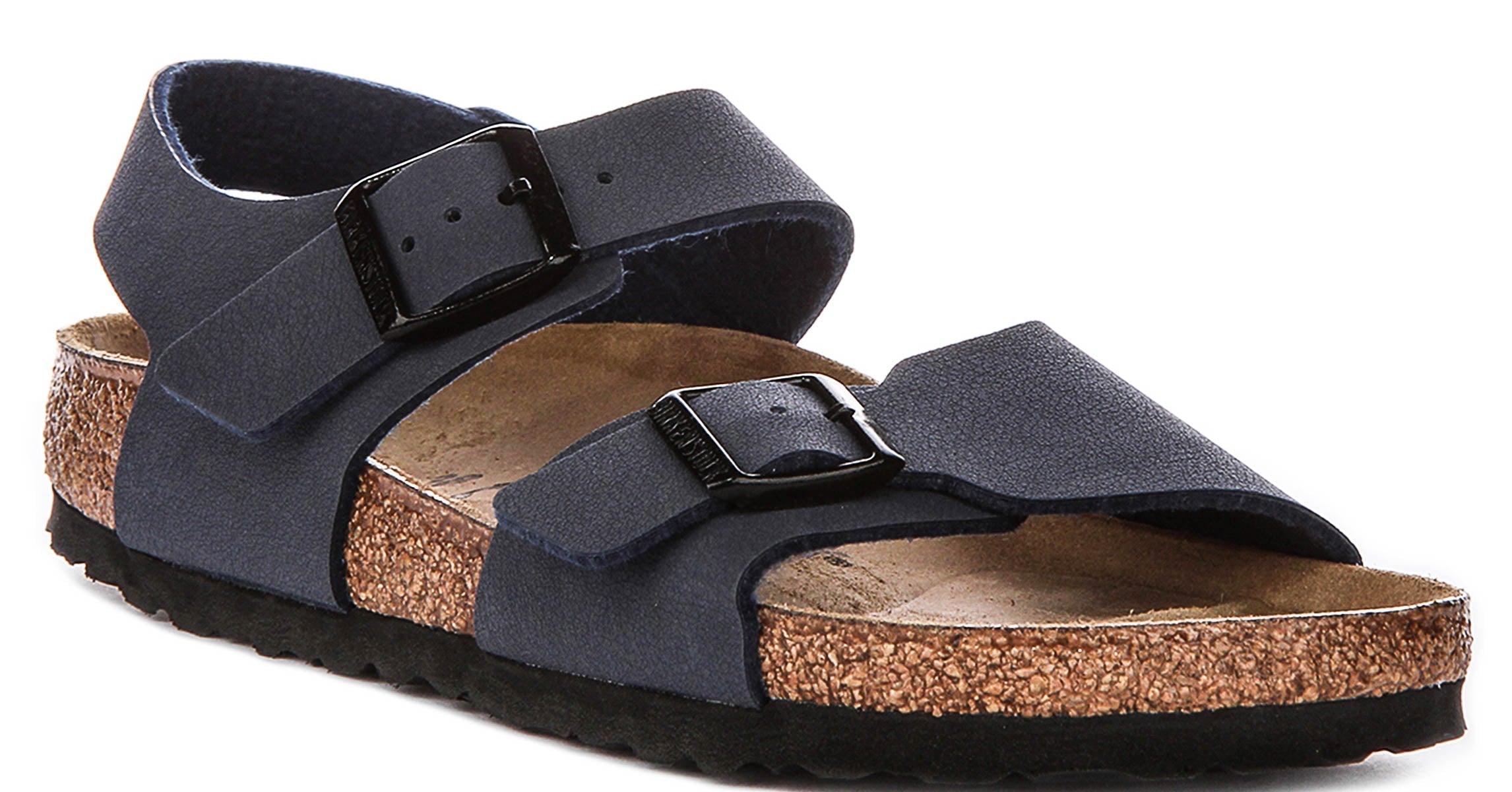 Chaussures Birkenstock New York | Tige signature Birkenstock marine pour enfants - Coupe étroite