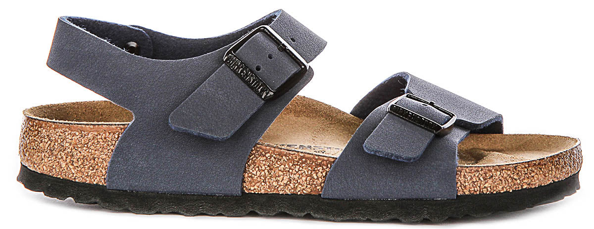 Birkenstock New York Schoenen | Marineblauw kenmerkend Birkenstock bovenmateriaal voor Kinderen - Smalle Pasvorm