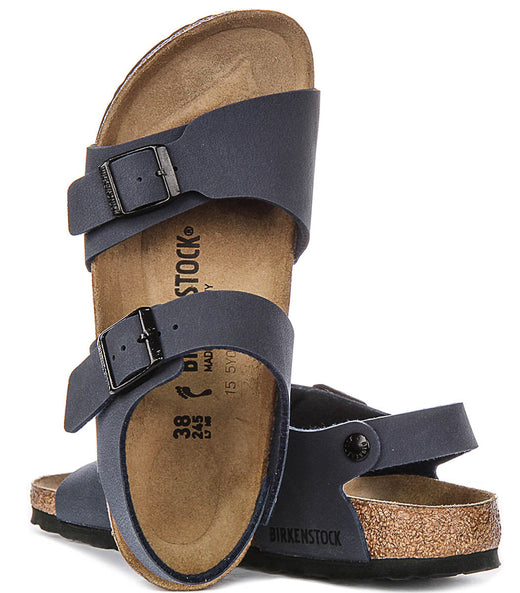 Birkenstock New York Schoenen | Marineblauw kenmerkend Birkenstock bovenmateriaal voor Kinderen - Smalle Pasvorm
