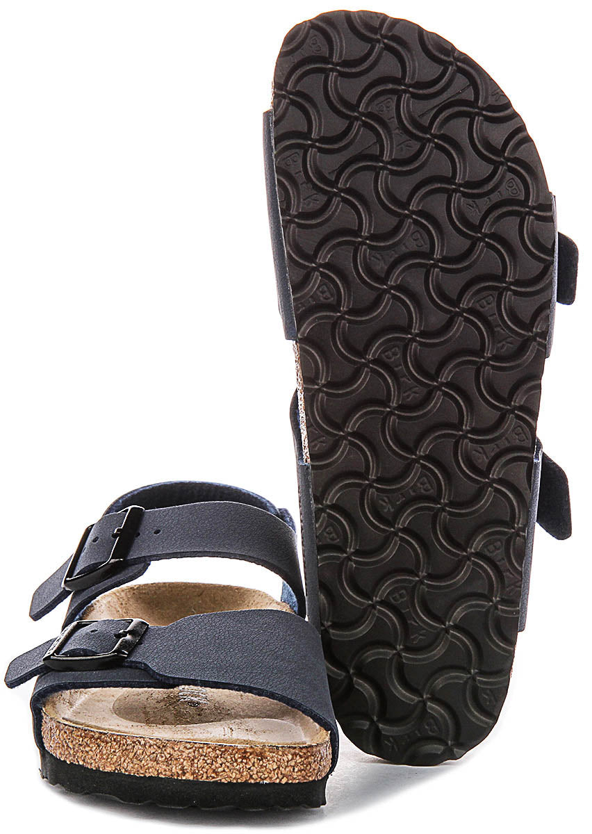Birkenstock New York Schoenen | Marineblauw kenmerkend Birkenstock bovenmateriaal voor Kinderen - Smalle Pasvorm