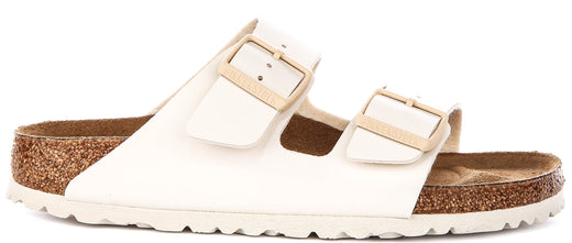 Sandalias Birkenstock Arizona | Birko-Flor blanco roto para mujer - Ajuste estrecho