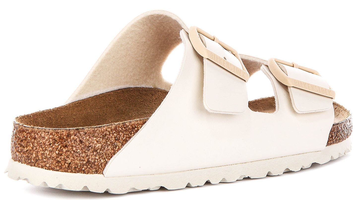 Sandalias Birkenstock Arizona | Birko-Flor blanco roto para mujer - Ajuste estrecho