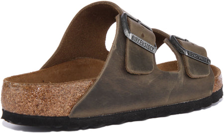 Sandalias Birkenstock Arizona | Cuero nobuk oliva para mujer