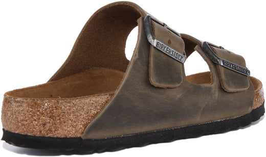 Sandalias Birkenstock Arizona | Cuero nobuk oliva para mujer