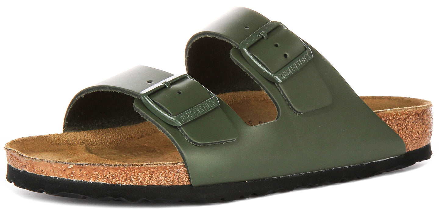 Birkenstock Arizona Sandalen | Olijfgroen Birko-Flor voor Heren en Dames - Normale Pasvorm