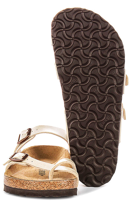 Sandalias Birkenstock Mayari | Birko-Flor blanco perla - Acabado metálico para mujer