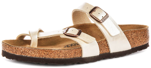 Birkenstock Mayari Sandaler | Pärlvitt Birko-Flor - Metallic finish för kvinnor