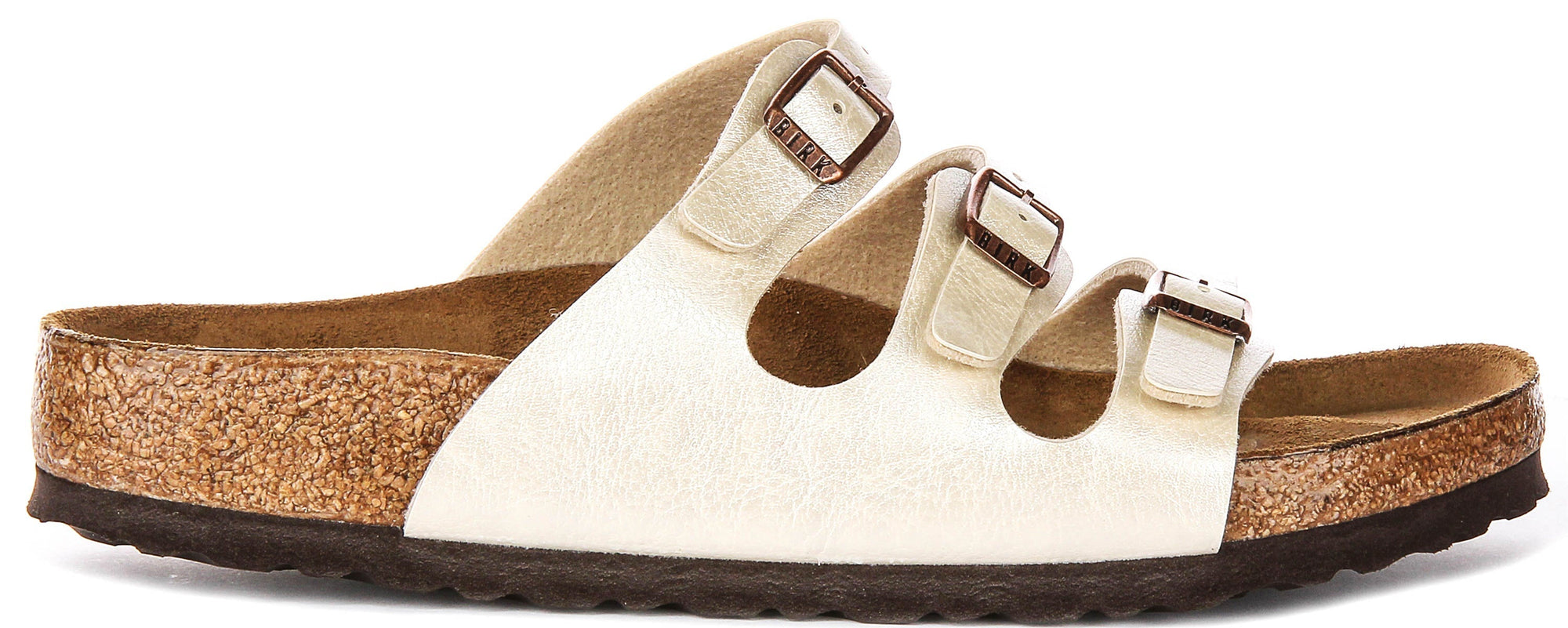 Sandalias Birkenstock Florida | Birko-Flor blanco perla para mujeres - ajuste regular