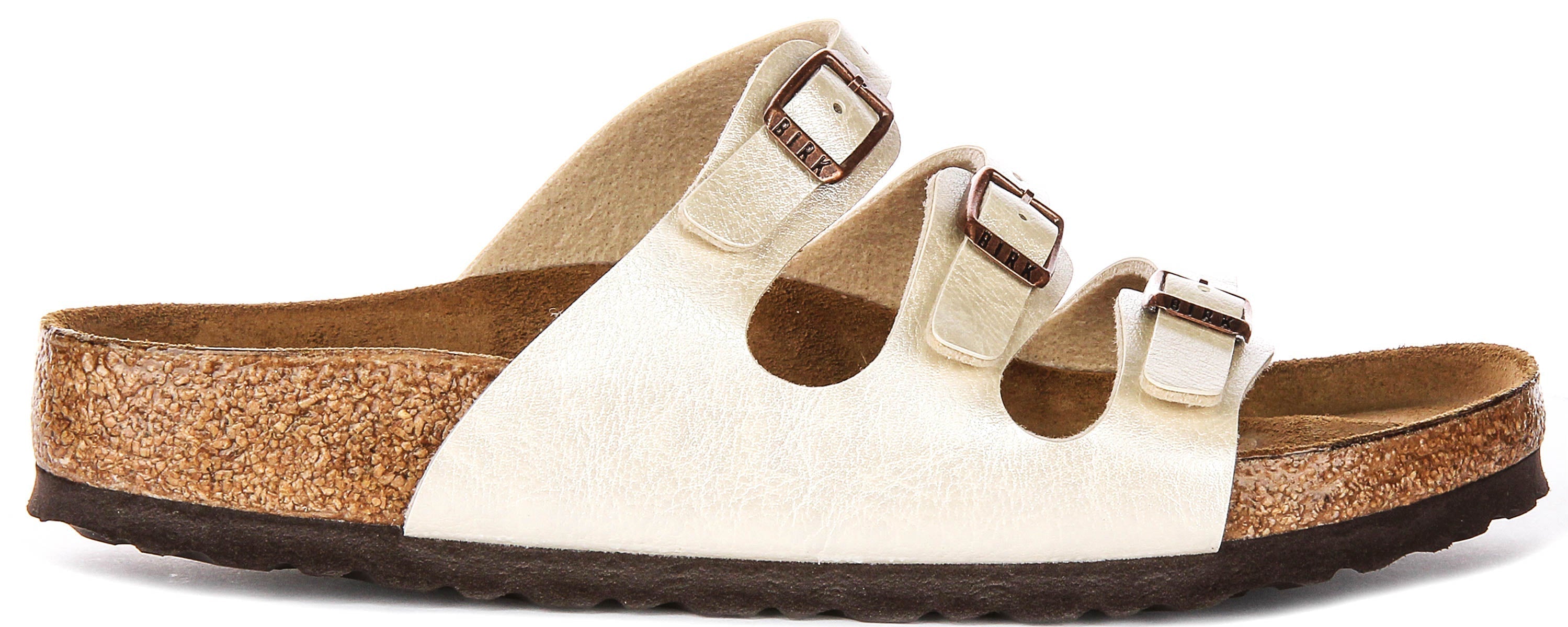 Sandalias Birkenstock Florida | Birko-Flor blanco perla para mujeres - ajuste regular