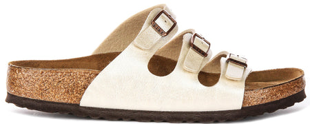 Sandalias Birkenstock Florida | Birko-Flor blanco perla para mujeres - ajuste regular