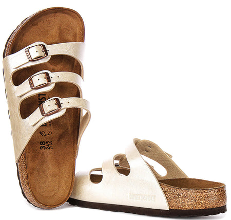 Sandalias Birkenstock Florida | Birko-Flor blanco perla para mujeres - ajuste regular