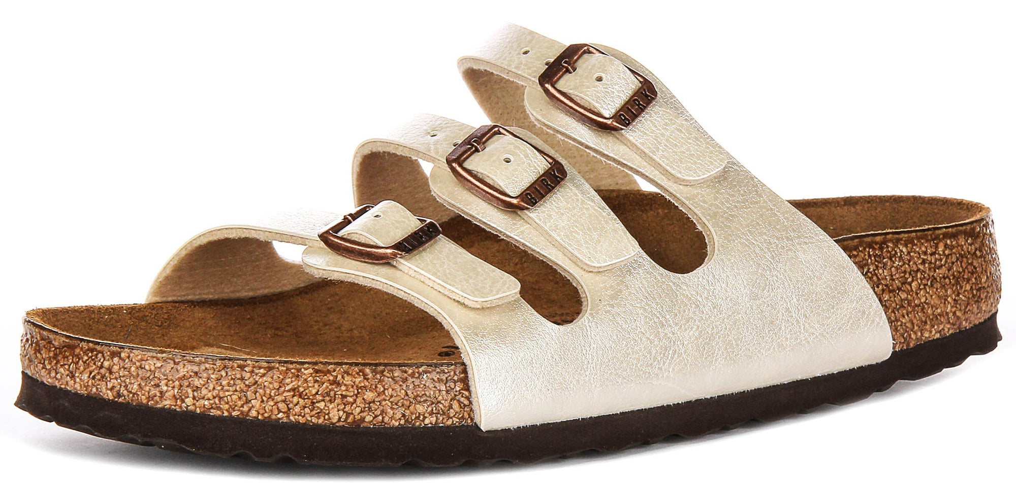Sandalias Birkenstock Florida | Birko-Flor blanco perla para mujeres - ajuste regular