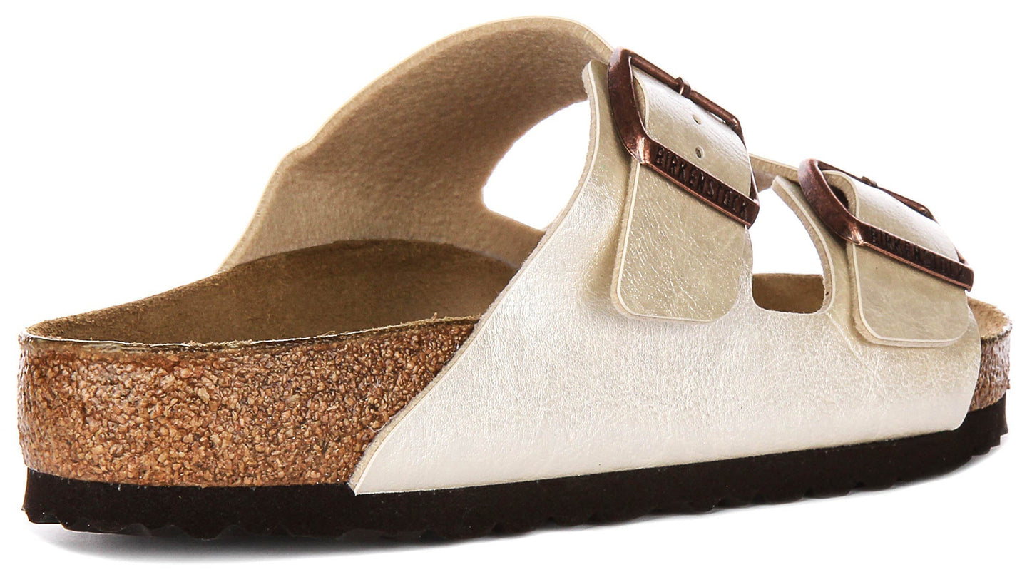 Sandalias Birkenstock Arizona | Birko-Flor blanco perla para mujeres - ajuste regular