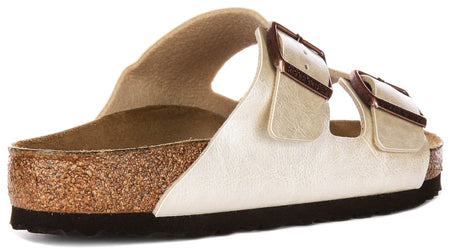 Sandalias Birkenstock Arizona | Birko-Flor blanco perla para mujeres - ajuste regular