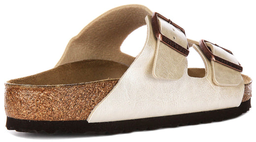 Sandalias Birkenstock Arizona | Birko-Flor blanco perla para mujeres - ajuste regular