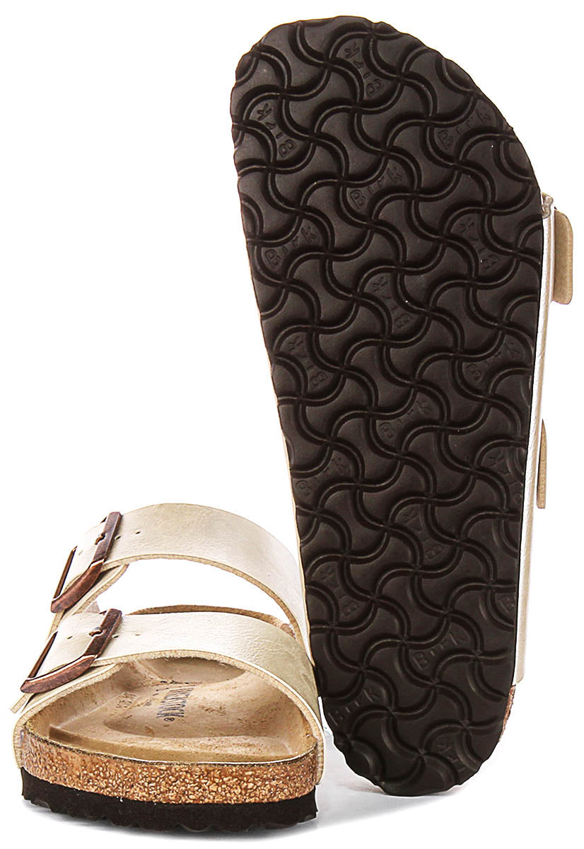 Sandalias Birkenstock Arizona | Birko-Flor blanco perla para mujeres - ajuste regular