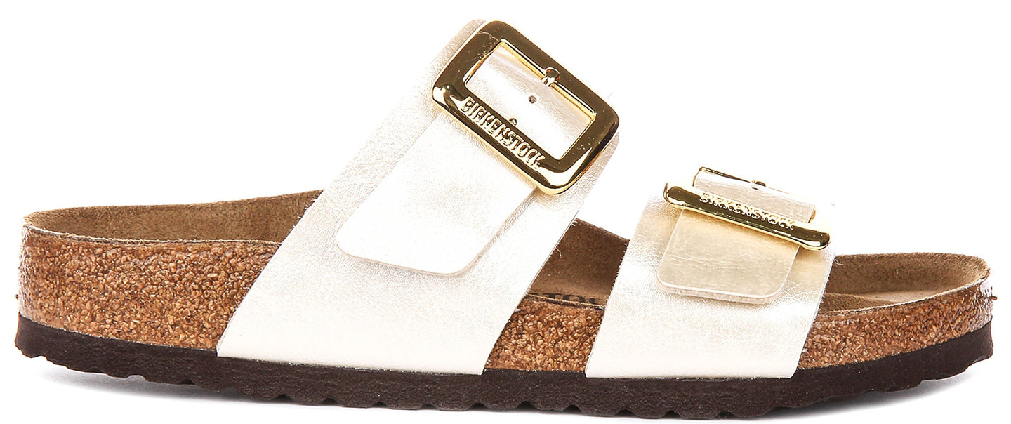 Birkenstock Sydney Comfort Klompen | Parelwit Birko-Flor voor Vrouwen - Normale Pasvorm