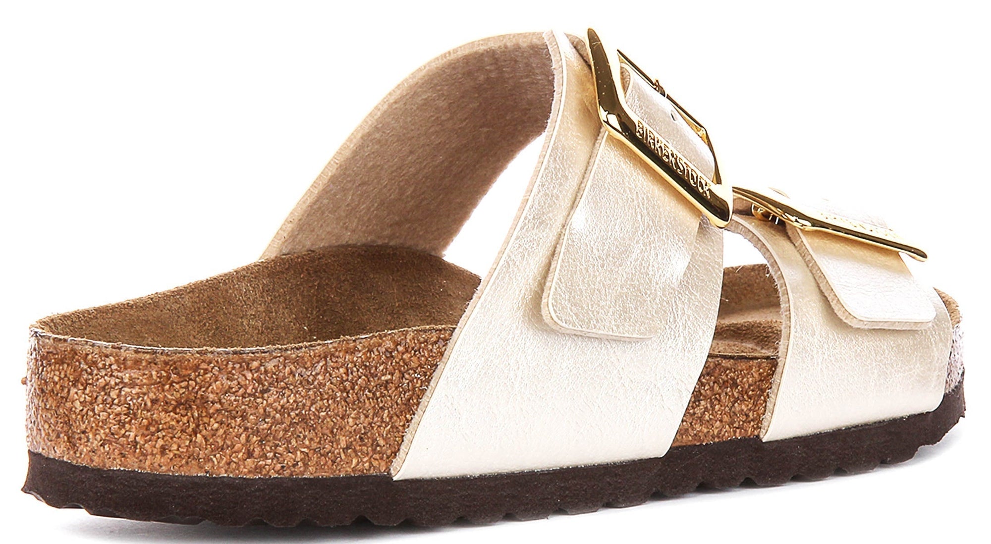 Zuecos acolchados Birkenstock Sydney | Birko-Flor blanco perla para mujeres - Ajuste regular