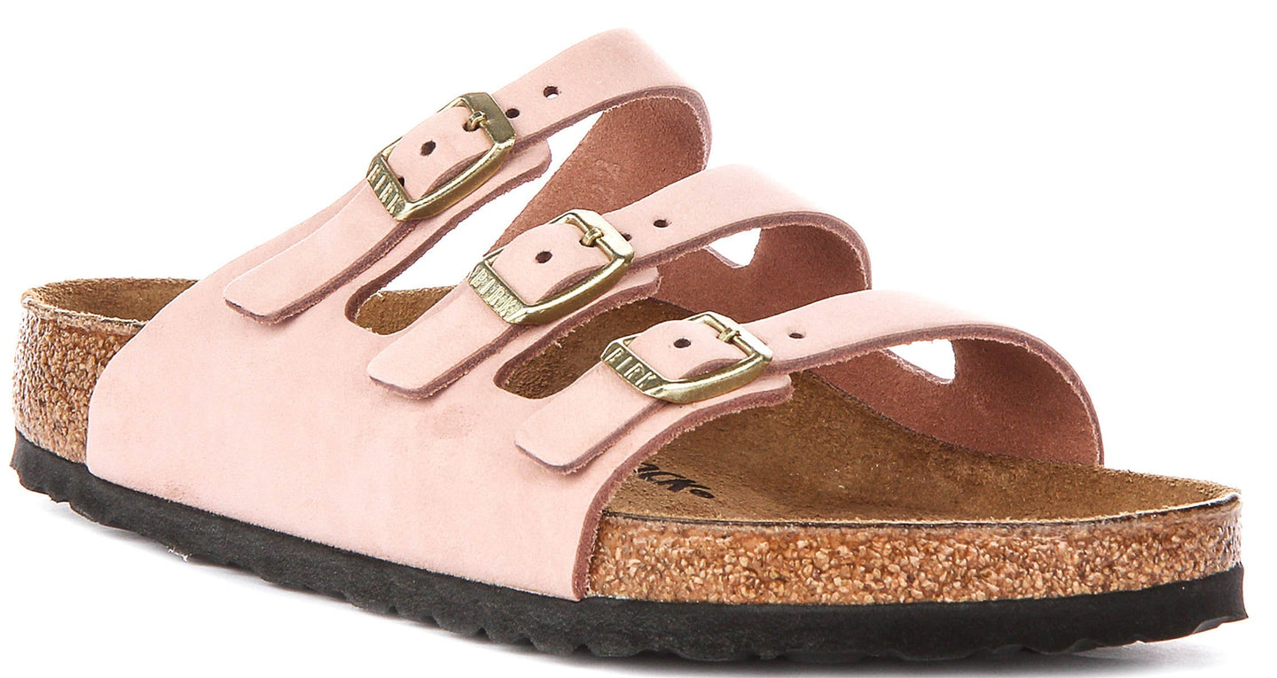 Sandalias Birkenstock Florida | Cuero nobuk rosa para mujeres - Ajuste regular