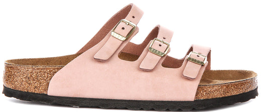 Sandalias Birkenstock Florida | Cuero nobuk rosa para mujeres - Ajuste regular