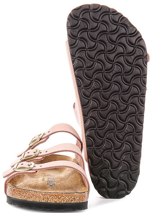 Sandalias Birkenstock Florida | Cuero nobuk rosa para mujeres - Ajuste regular