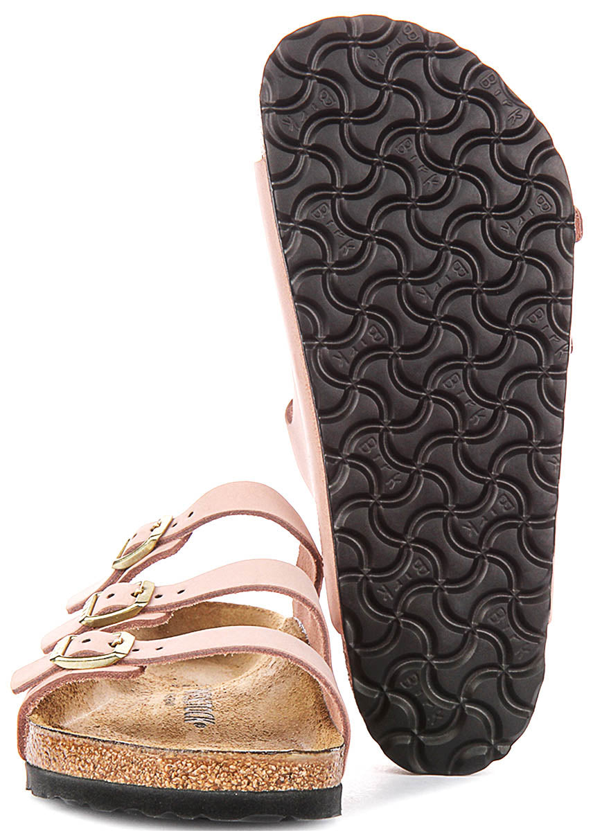 Sandalias Birkenstock Florida | Cuero nobuk rosa para mujeres - Ajuste regular