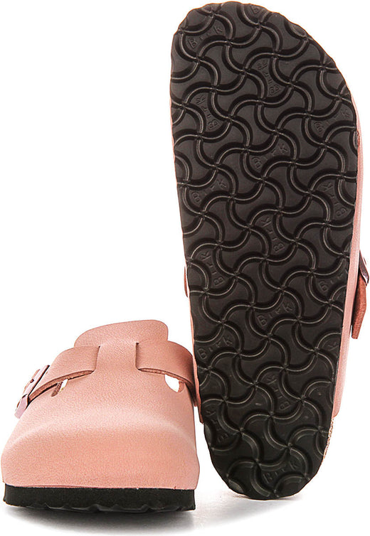 Birkenstock Boston Klompen | Roze Birko-Flor voor Kinderen - Smalle Pasvorm