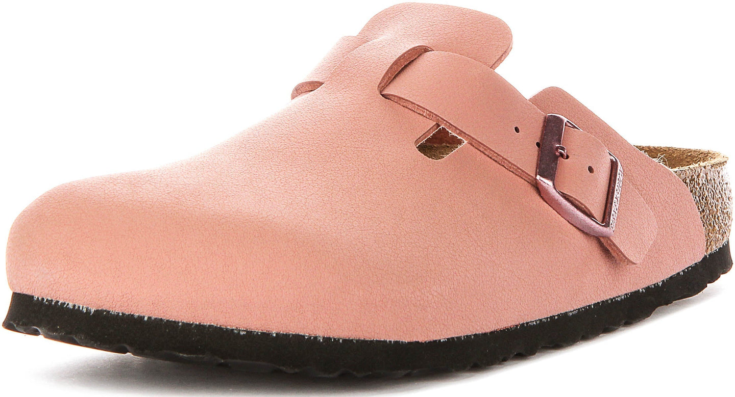 Birkenstock Boston Klompen | Roze Birko-Flor voor Kinderen - Smalle Pasvorm