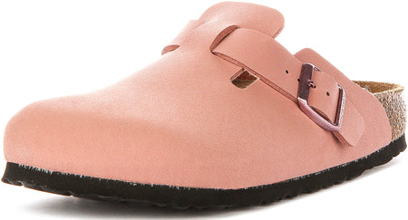 Sabots Birkenstock Boston | Birko-Flor rose pour enfants - Coupe étroite