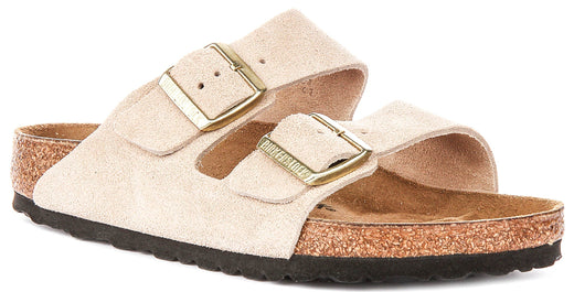 Birkenstock Arizona Sandalen | Zandkleurig Birko-Flor voor Vrouwen - Normale Pasvorm