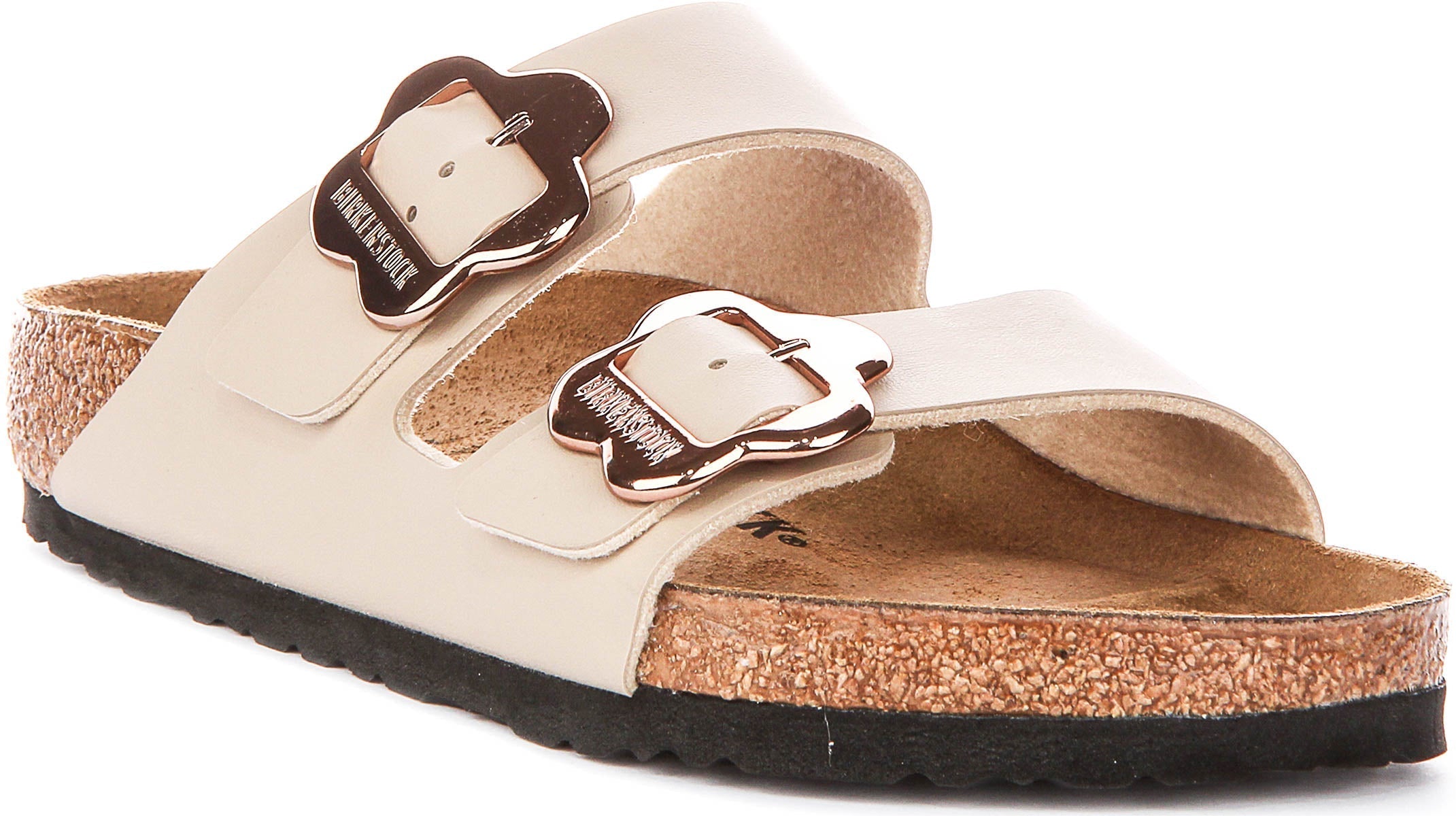 Birkenstock Arizona Sandalen | Zandkleurig Birko-Flor - Bloemenprint voor Kinderen - Normale Pasvorm