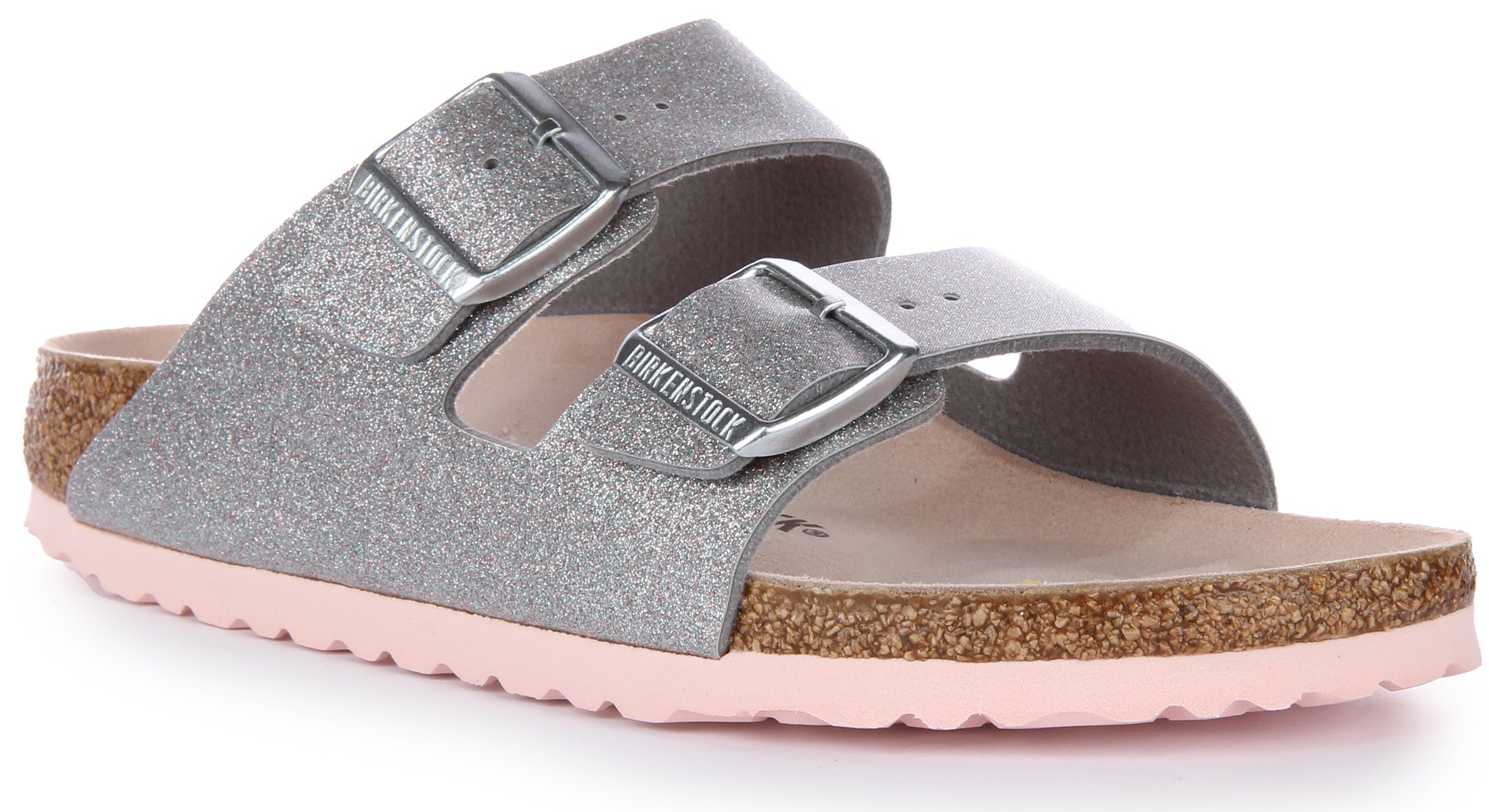 Birkenstock Arizona Sandaler | Silverfärgat Birko-Flor för kvinnor