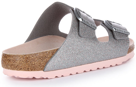 Birkenstock Arizona Sandaler | Silverfärgat Birko-Flor för kvinnor