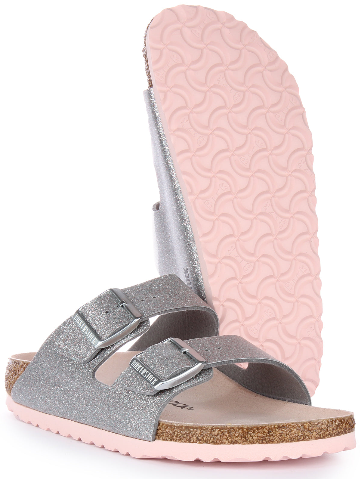 Birkenstock Arizona Sandaler | Silverfärgat Birko-Flor för kvinnor