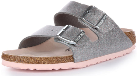 Birkenstock Arizona Sandaler | Silverfärgat Birko-Flor för kvinnor
