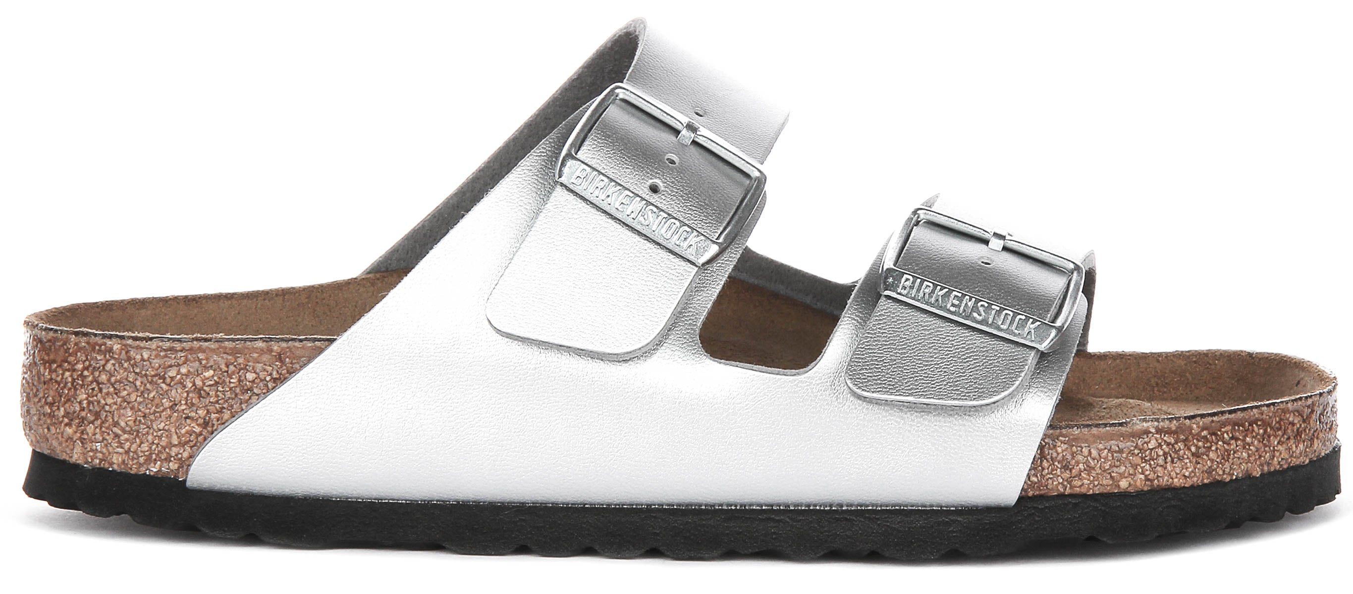 Birkenstock Arizona Sandalen | Zilver Birko-Flor voor Dames - Normale Pasvorm