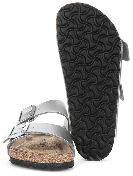 Birkenstock Arizona Sandalen | Zilver Birko-Flor voor Dames - Normale Pasvorm
