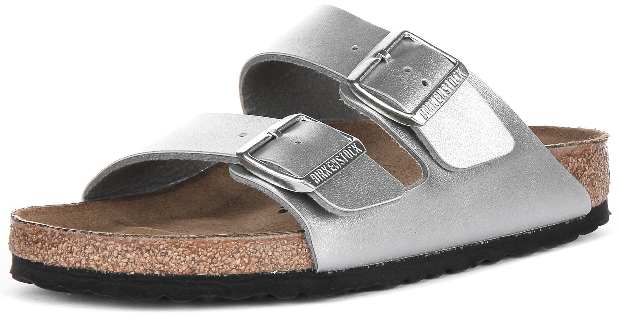 Birkenstock Arizona Sandalen | Zilver Birko-Flor voor Dames - Normale Pasvorm
