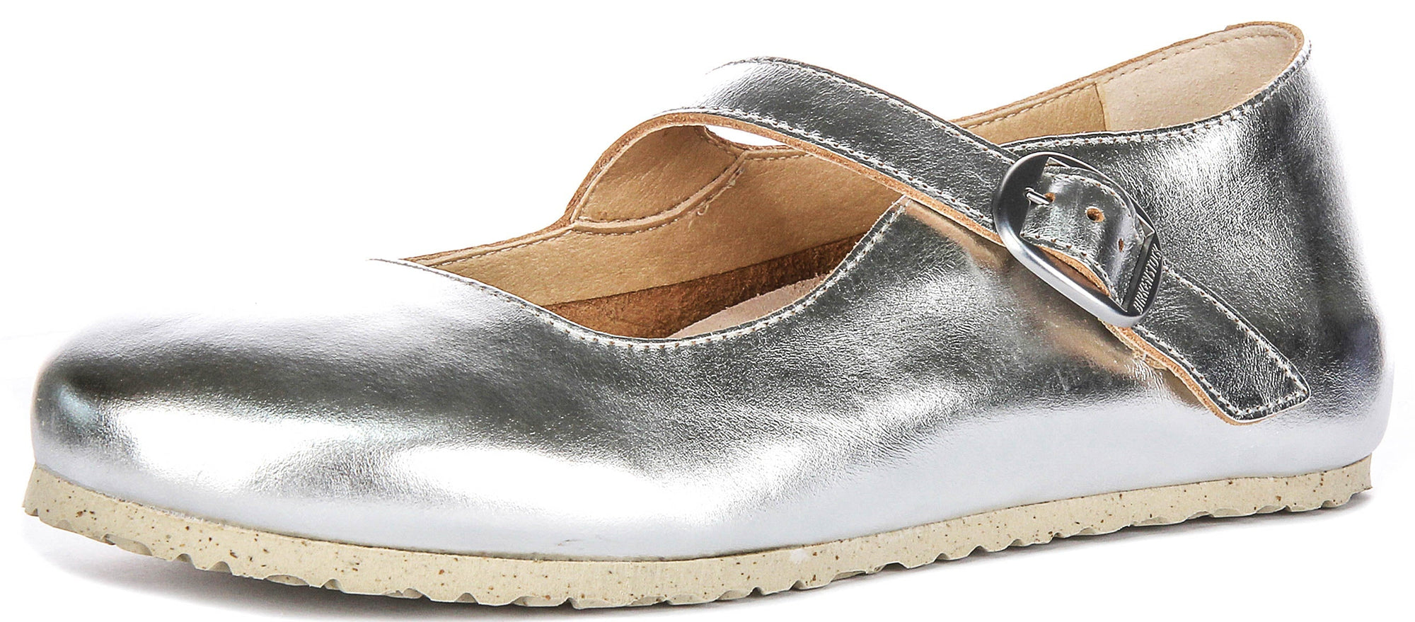 Birkenstock Tracy Schoenen | Zilver signature Birkenstock bovenmateriaal voor Heren en Dames