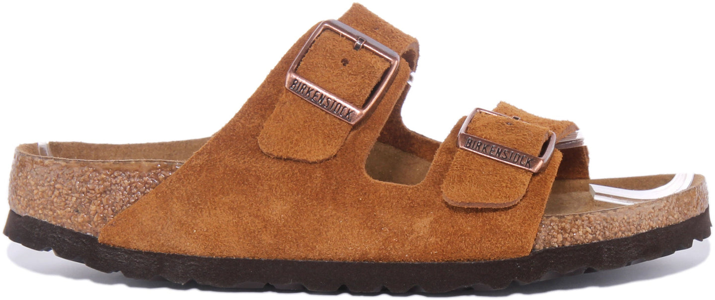 Sandalias Birkenstock Arizona | Cuero gamuza marrón para mujer