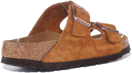 Sandalias Birkenstock Arizona | Cuero gamuza marrón para mujer
