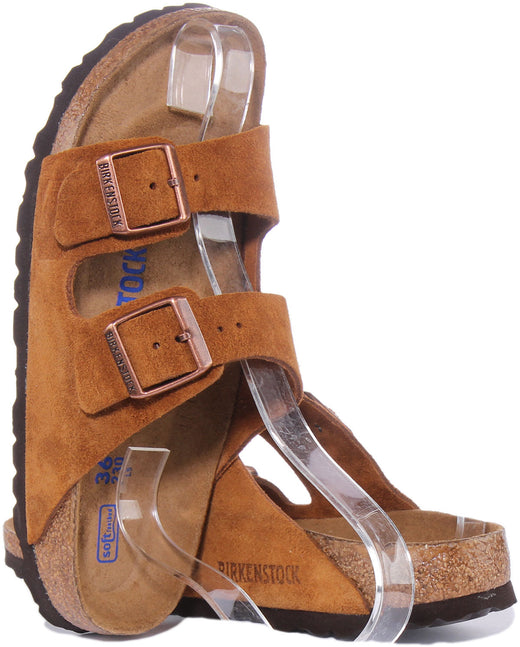 Sandalias Birkenstock Arizona | Cuero gamuza marrón para mujer