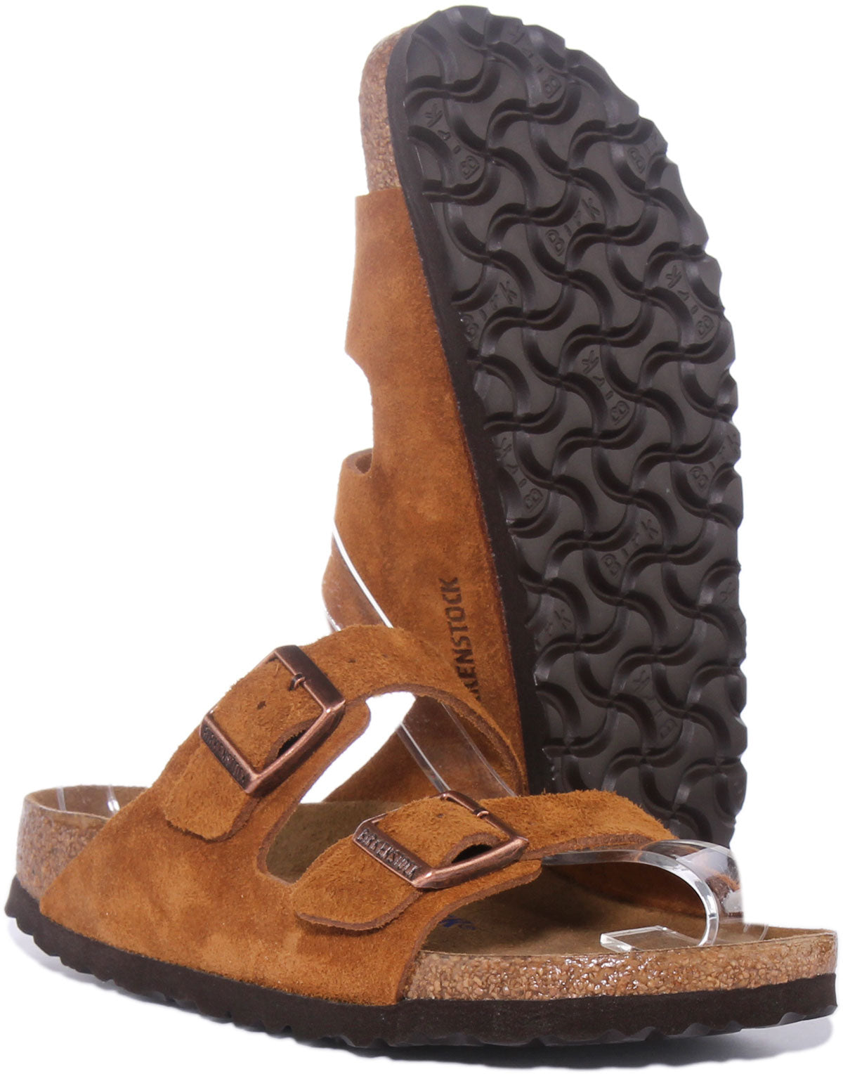 Sandalias Birkenstock Arizona | Cuero gamuza marrón para mujer