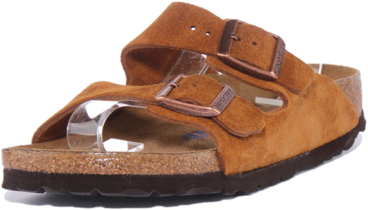 Sandalias Birkenstock Arizona | Cuero gamuza marrón para mujer