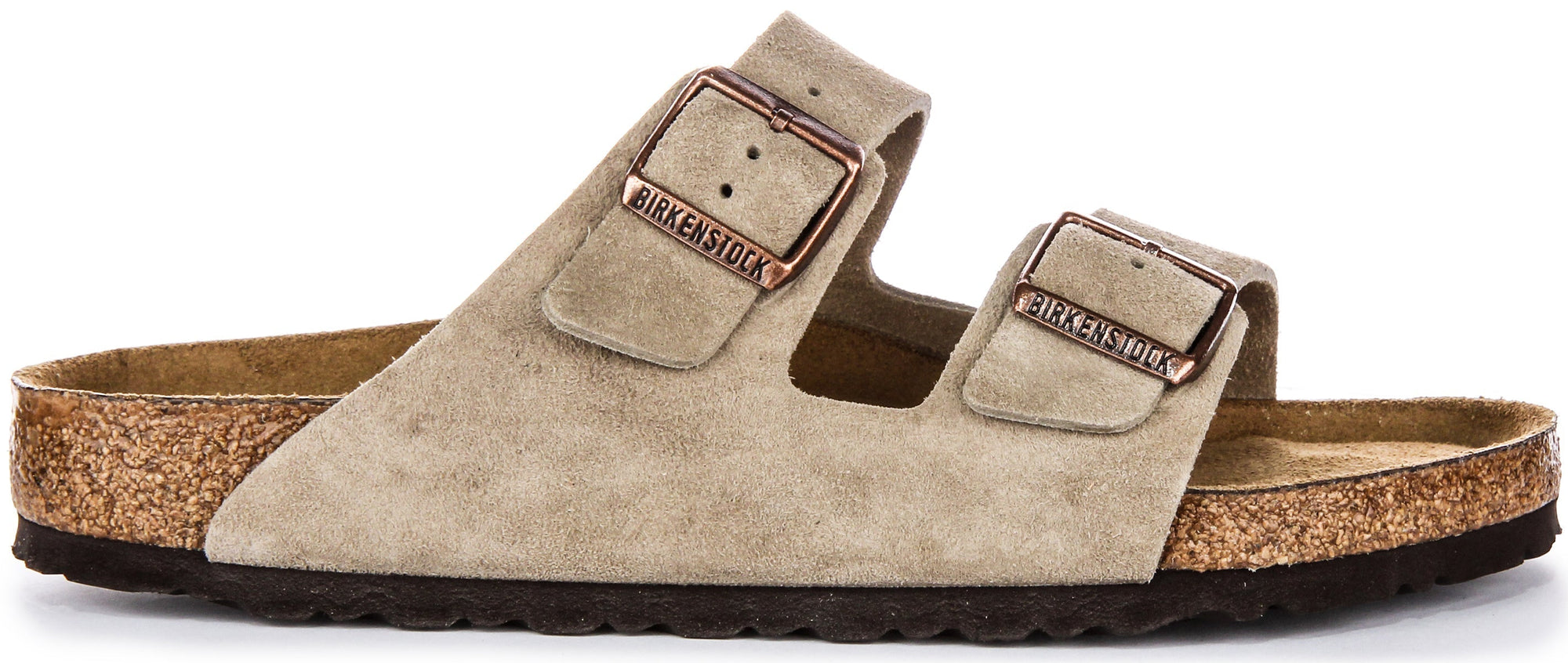 Sandalias Birkenstock Arizona | Cuero de ante taupe - Plantilla suave para hombres y mujeres