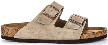Sandalias Birkenstock Arizona | Cuero de ante taupe - Plantilla suave para hombres y mujeres
