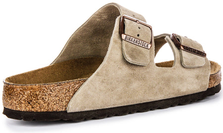 Sandalias Birkenstock Arizona | Cuero de ante taupe - Plantilla suave para hombres y mujeres
