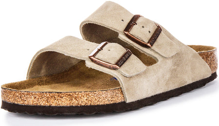 Sandalias Birkenstock Arizona | Cuero de ante taupe - Plantilla suave para hombres y mujeres
