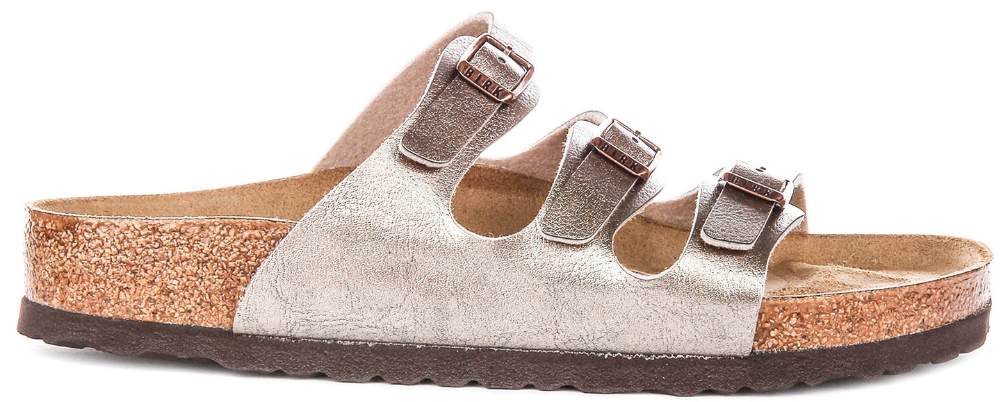 Birkenstock Florida Sandalen | Taupe Birko-Flor voor Vrouwen - Normale Pasvorm